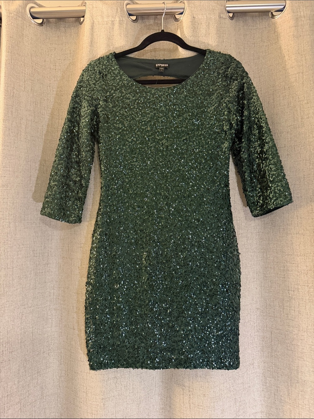 Express Emerald Green Sequin Mini Dress